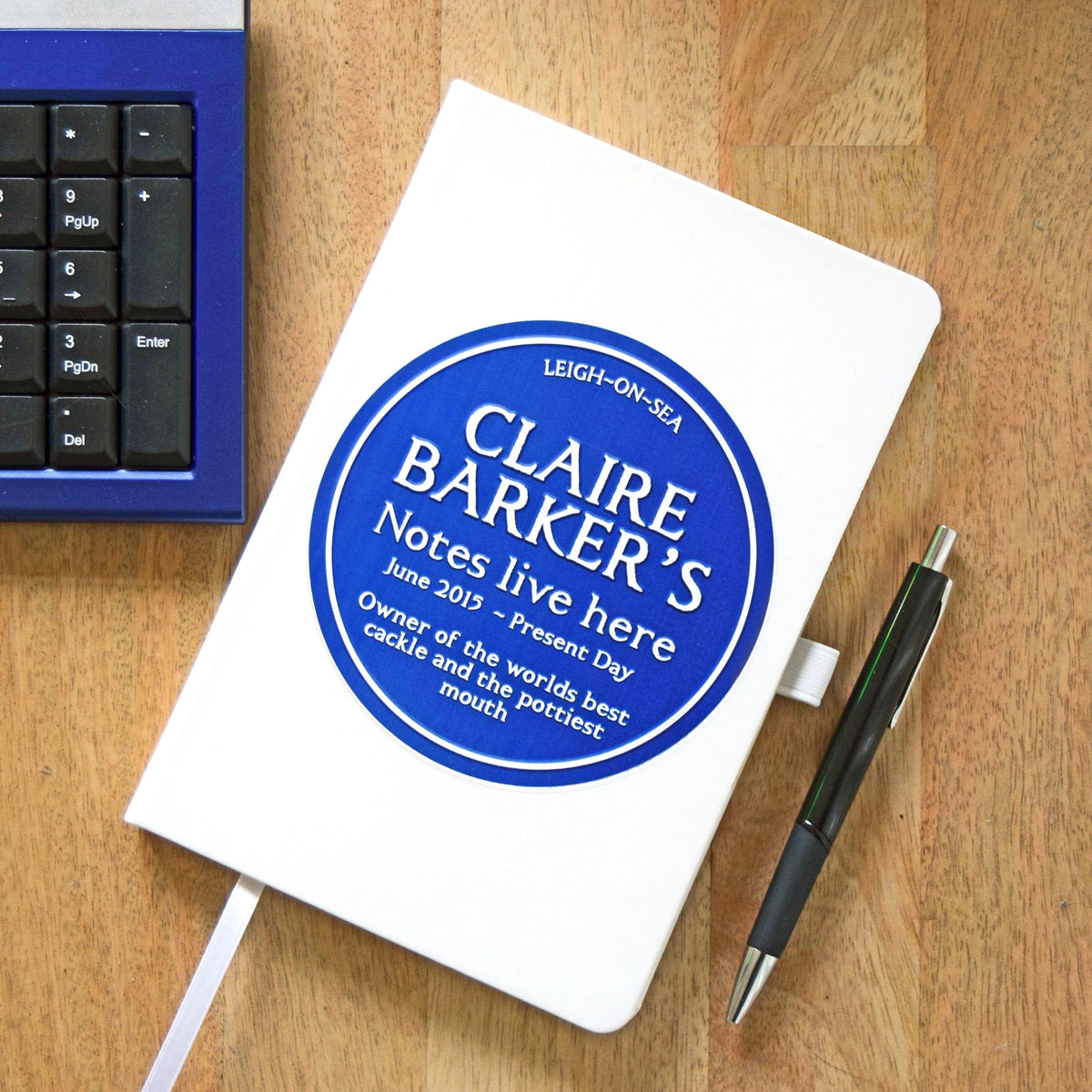 Personalised Blue Plaque Notebook Notebook Of Life & Lemons 