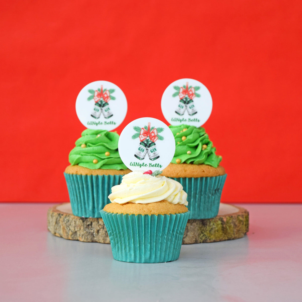 GINgle Bells Christmas Cupcake Toppers cupcake topper Of Life & Lemons® 