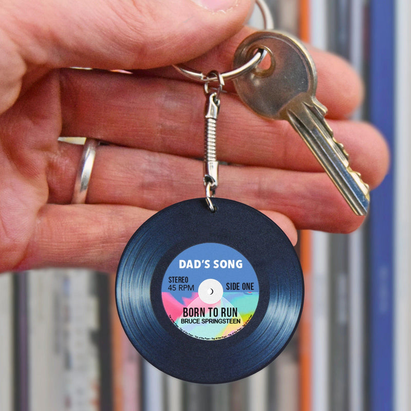 'Dad's Song' Personalised Vinyl Keyring for Dad Personalised Keyring Of Life & Lemons 