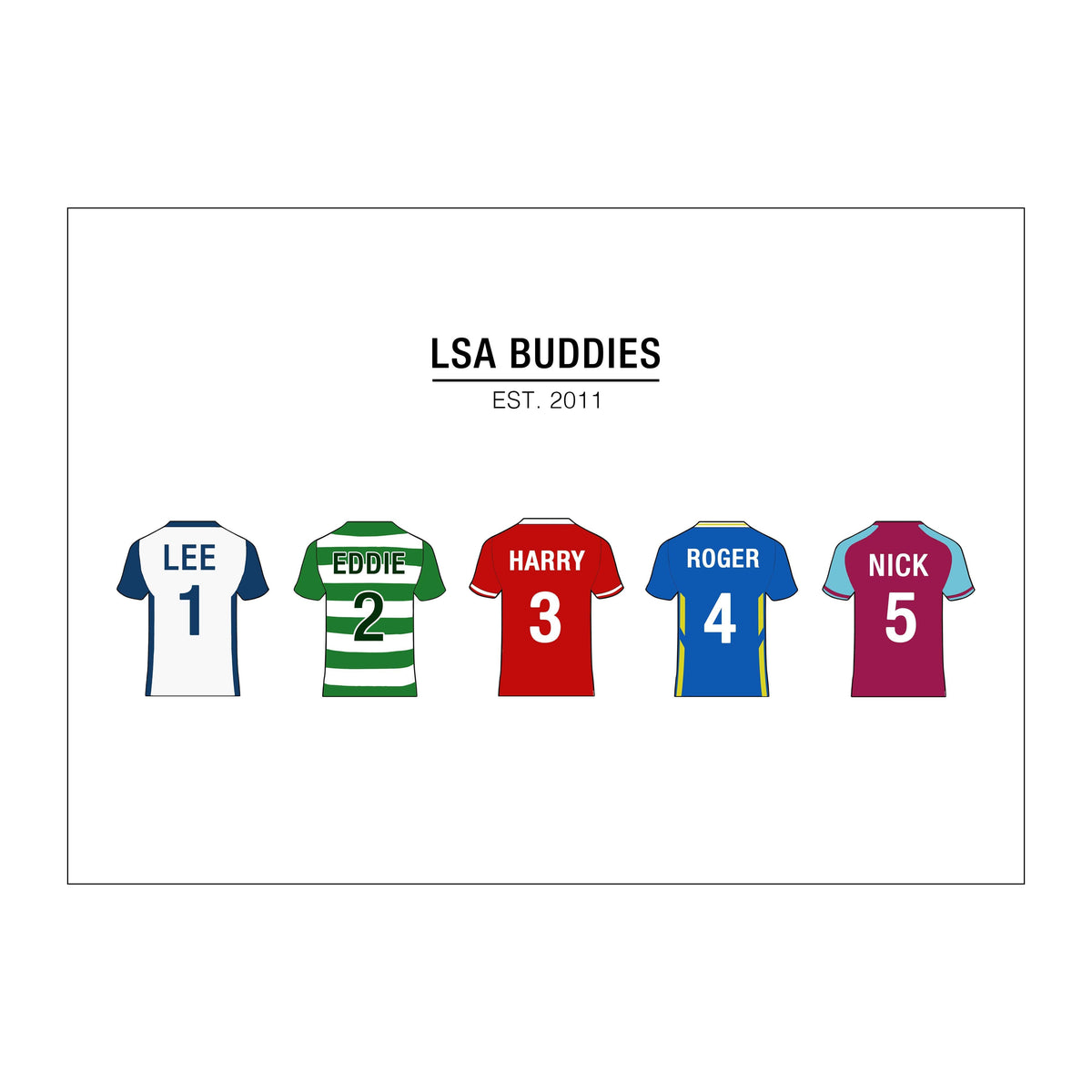 Personalised Football Team Print Personalised Prints Of Life & Lemons 