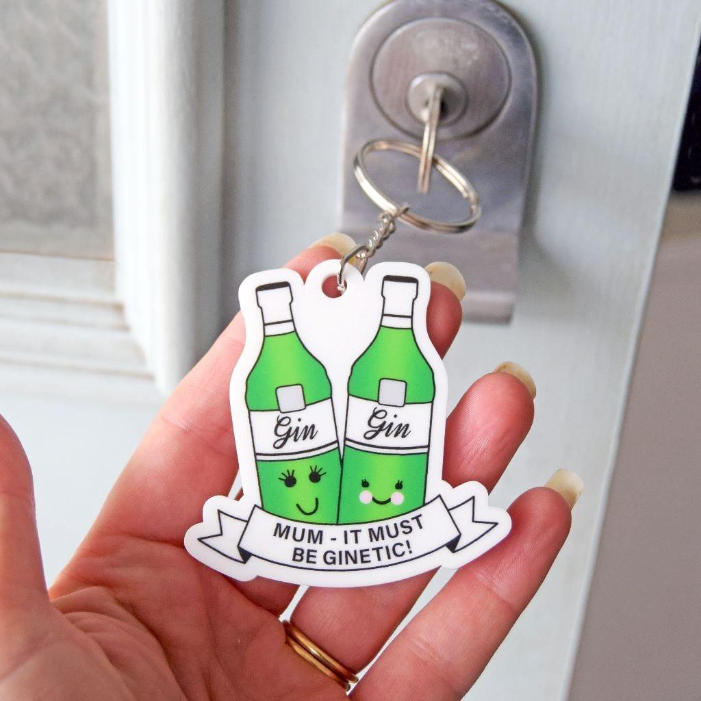 'It Must Be GINetic!' Mother's Day Keyring Keyring Of Life & Lemons 