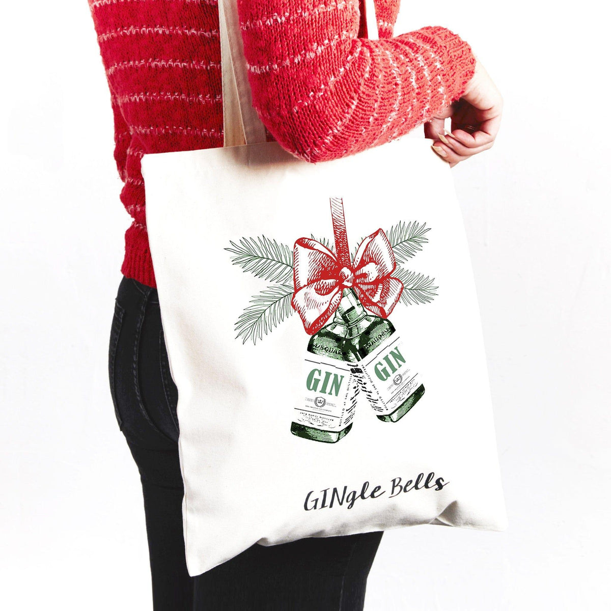 'Gingle Bells' Christmas Tote Bag Tote Bag Of Life & Lemons 