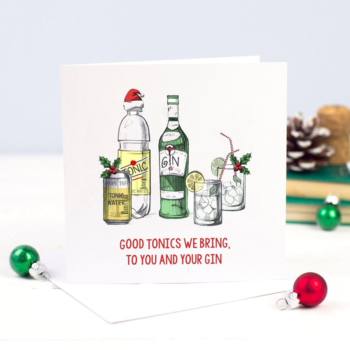 'Good Tonics' Gin Christmas Card Christmas Cards Of Life & Lemons 