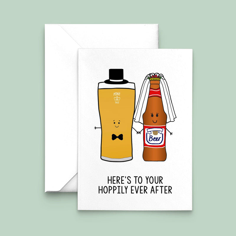 'Hoppily Ever After' Beer Wedding Card Cards for your Other Half Of Life & Lemons 