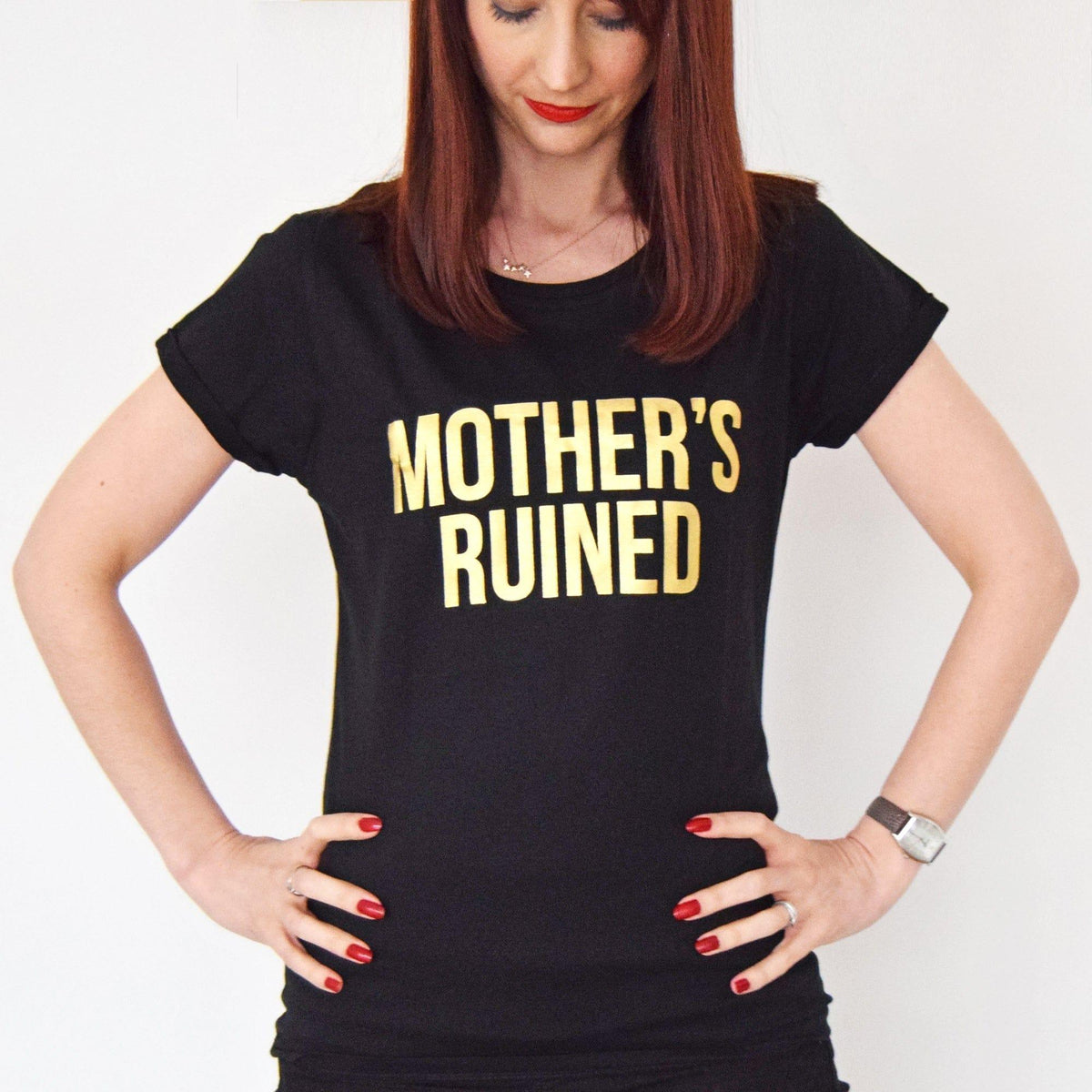 'Mother's Ruined' Funny Gin T-Shirt T-Shirt Of Life & Lemons 