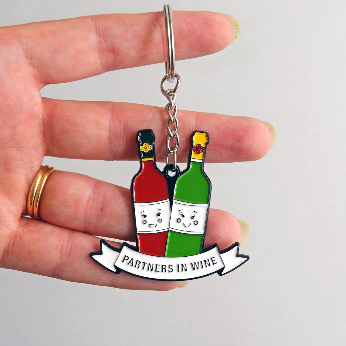 'Partners in Wine' Friendship Keyring Keyring Of Life & Lemons 