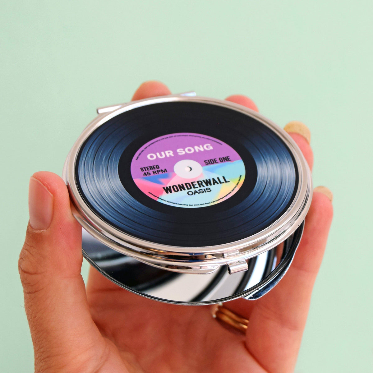 Personalised 'Our Song' Vinyl Record Compact Mirror Personalised Compact Mirror Of Life & Lemons® 