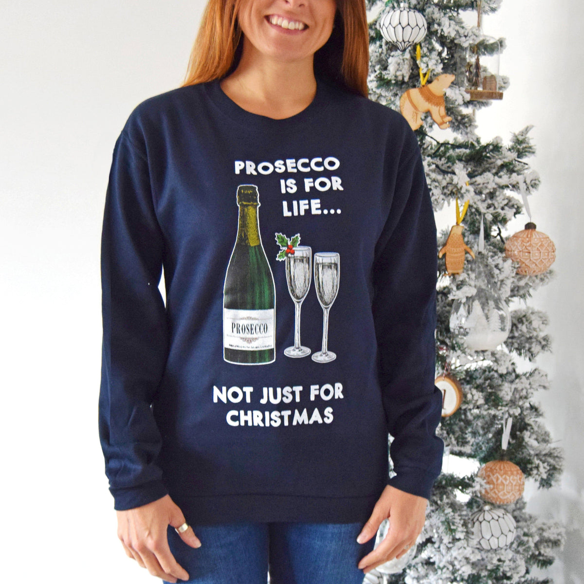 'Prosecco Is For Life' Christmas Jumper Sweatshirt Of Life & Lemons 