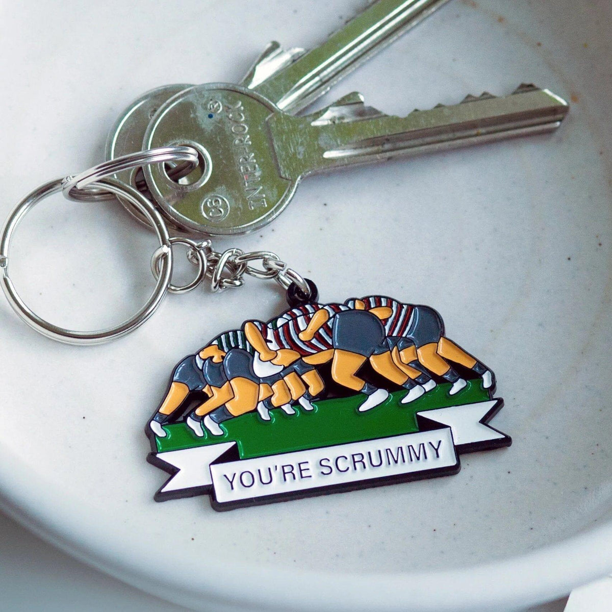 'You're Scrummy' Funny Rugby Keying Keyring Of Life & Lemons 