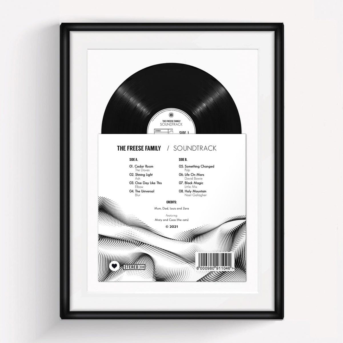 Personalised Vinyl Record Family Print Personalised Prints Of Life & Lemons 