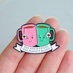 'Tea and a Friend' Enamel Pin Badge Enamel Pin Badge Of Life & Lemons 