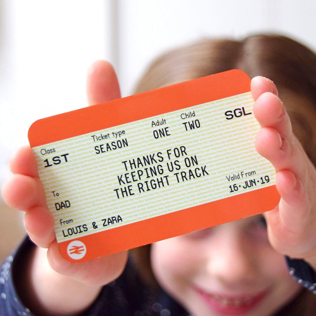 Personalised Train Ticket Wallet Keepsake for Dad Wallet Keepsake Of Life & Lemons 