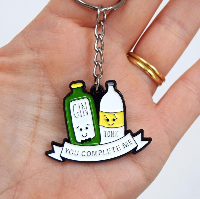 'You Complete Me' Gin and Tonic Keyring Keyring Of Life & Lemons 